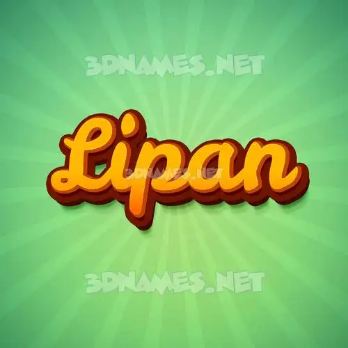 lipan in Green Rays style - 3D name wallpaper