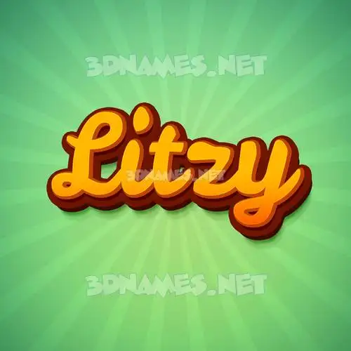 litzy in Green Rays style - 3D name wallpaper