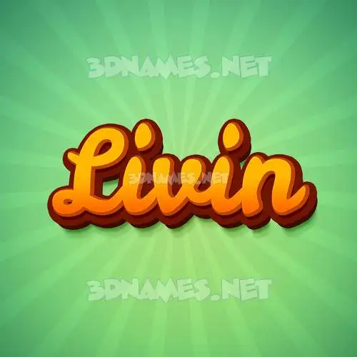 livin in Green Rays style - 3D name wallpaper livin in Green Rays style - 3D name wallpaper