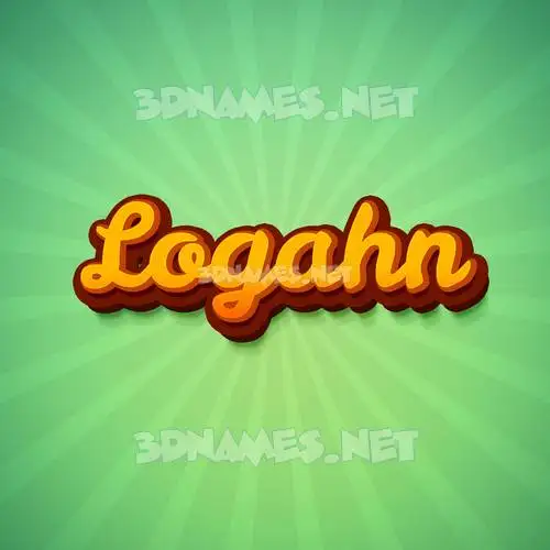 logahn in Green Rays style - 3D name wallpaper