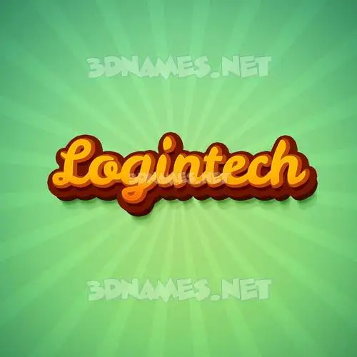 logintech in Green Rays style - 3D name wallpaper