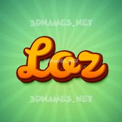 loz in Green Rays style - 3D name wallpaper