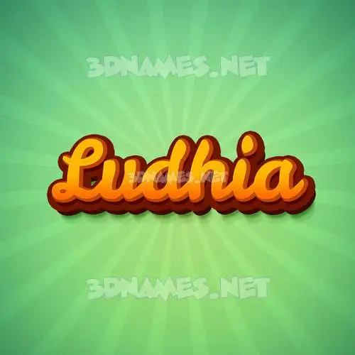 ludhia in Green Rays style - 3D name wallpaper