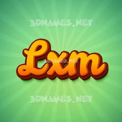 lxm in Green Rays style - 3D name wallpaper