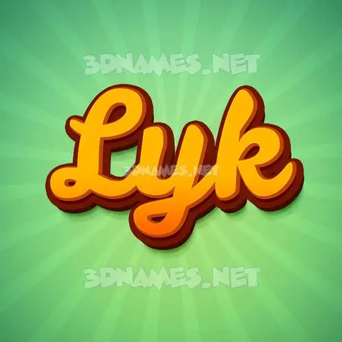 lyk in Green Rays style - 3D name wallpaper lyk in Green Rays style - 3D name wallpaper