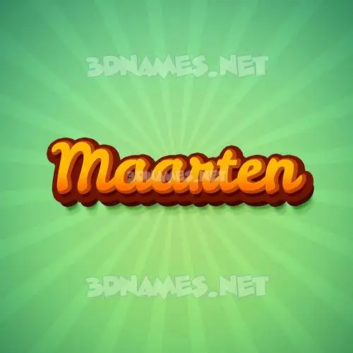 maarten in Green Rays style - 3D name wallpaper