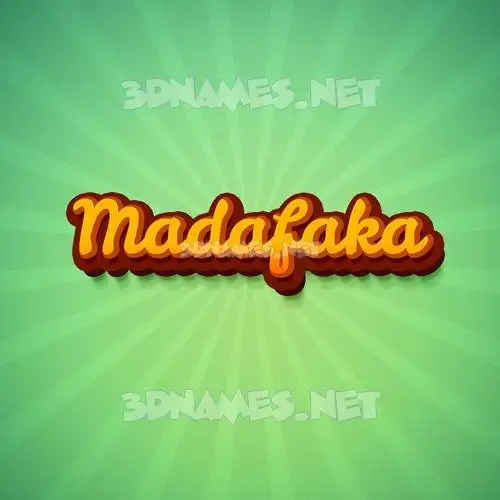 madafaka in Green Rays style - 3D name wallpaper