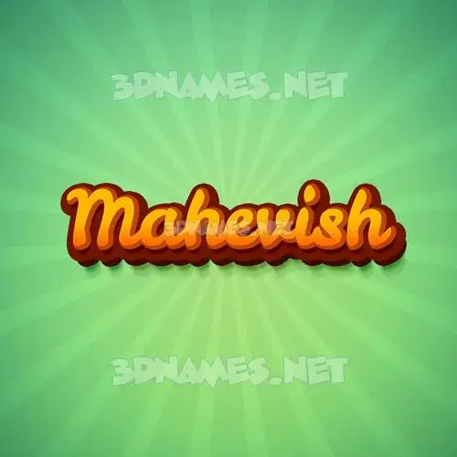 mahevish in Green Rays style - 3D name wallpaper