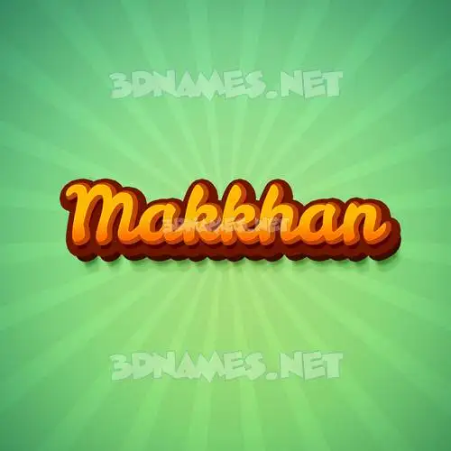 makkhan in Green Rays style - 3D name wallpaper