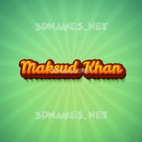 maksud khan in Green Rays style - 3D name wallpaper