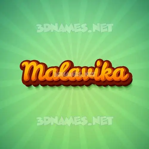 malavika in Green Rays style - 3D name wallpaper