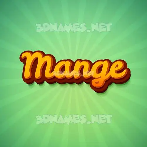 mange in Green Rays style - 3D name wallpaper