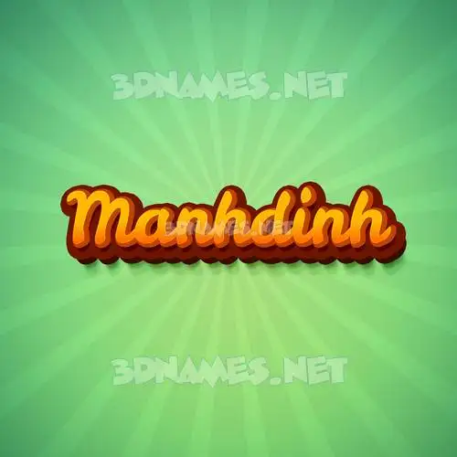 manhdinh in Green Rays style - 3D name wallpaper