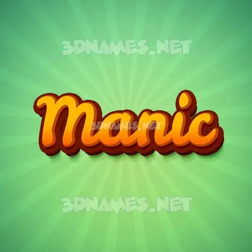 manic in Green Rays style - 3D name wallpaper