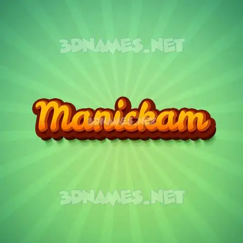 manickam in Green Rays style - 3D name wallpaper