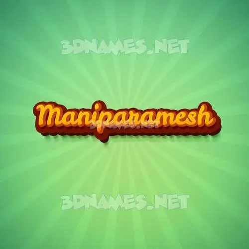 maniparamesh in Green Rays style - 3D name wallpaper
