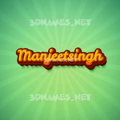 manjeetsingh in Green Rays style - 3D name wallpaper