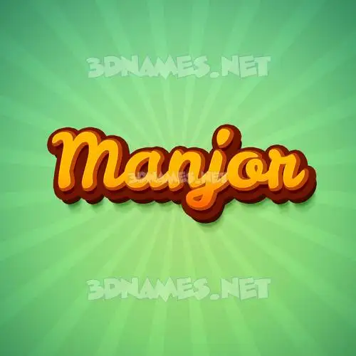 manjor in Green Rays style - 3D name wallpaper