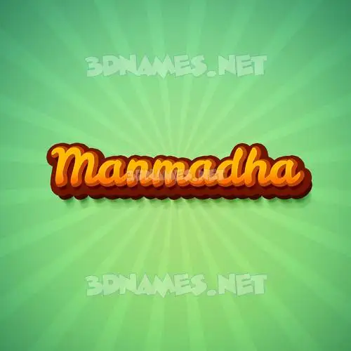 manmadha in Green Rays style - 3D name wallpaper