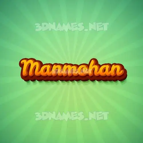 manmohan in Green Rays style - 3D name wallpaper