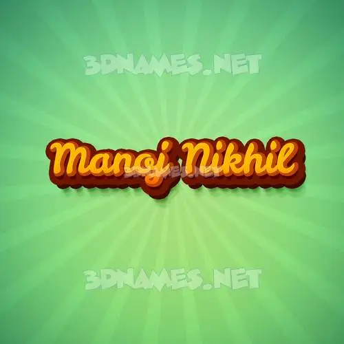 manoj nikhil in Green Rays style - 3D name wallpaper