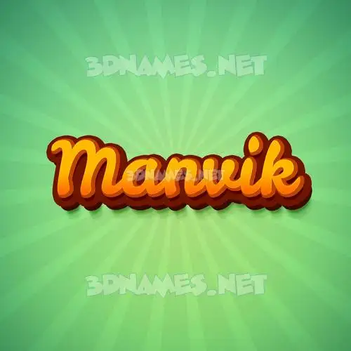 manvik in Green Rays style - 3D name wallpaper