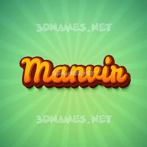 manvir in Green Rays style - 3D name wallpaper