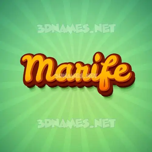 marife in Green Rays style - 3D name wallpaper