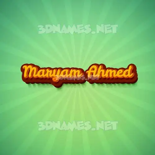 maryam ahmed in Green Rays style - 3D name wallpaper