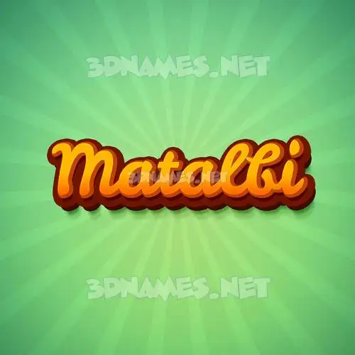 matalbi in Green Rays style - 3D name wallpaper