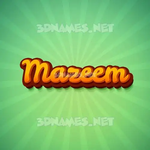 mazeem in Green Rays style - 3D name wallpaper