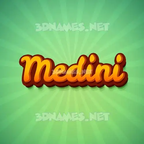 medini in Green Rays style - 3D name wallpaper