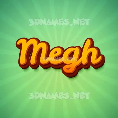 megh in Green Rays style - 3D name wallpaper
