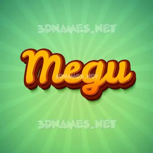 megu in Green Rays style - 3D name wallpaper