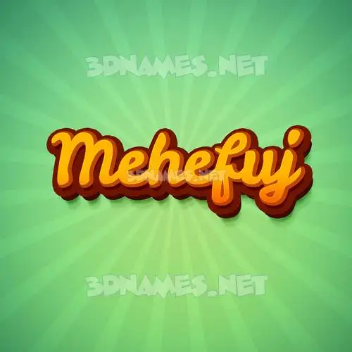 mehefuj in Green Rays style - 3D name wallpaper