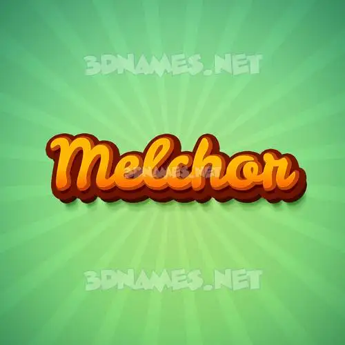 melchor in Green Rays style - 3D name wallpaper