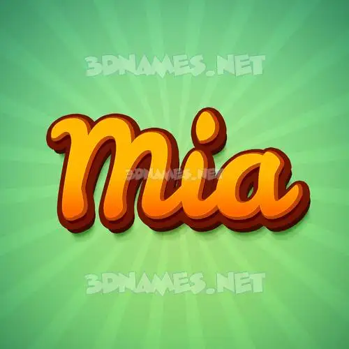 mia in Green Rays style - 3D name wallpaper