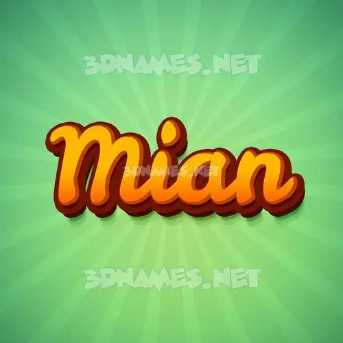 mian in Green Rays style - 3D name wallpaper mian in Green Rays style - 3D name wallpaper