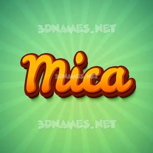 mica in Green Rays style - 3D name wallpaper mica in Green Rays style - 3D name wallpaper