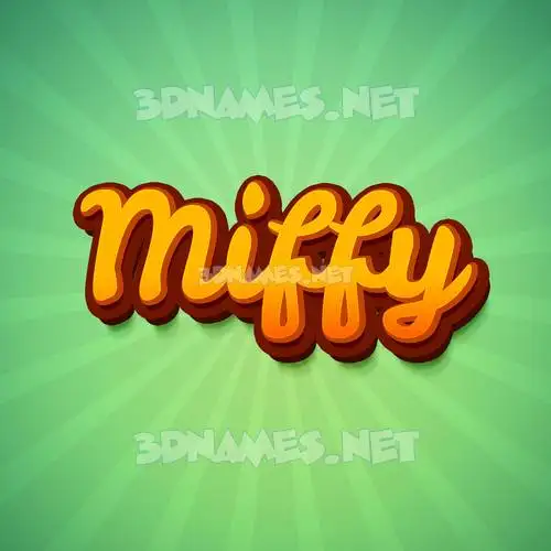 miffy in Green Rays style - 3D name wallpaper miffy in Green Rays style - 3D name wallpaper