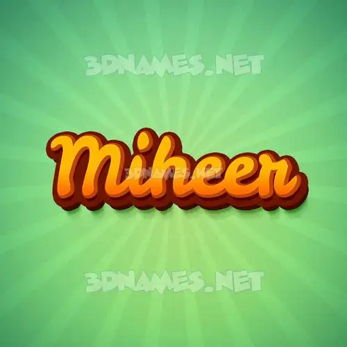 miheer in Green Rays style - 3D name wallpaper miheer in Green Rays style - 3D name wallpaper