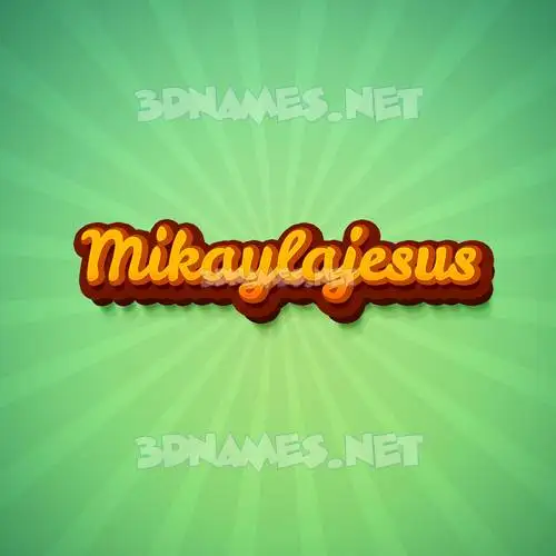 mikaylajesus in Green Rays style - 3D name wallpaper
