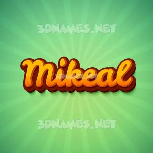 mikeal in Green Rays style - 3D name wallpaper