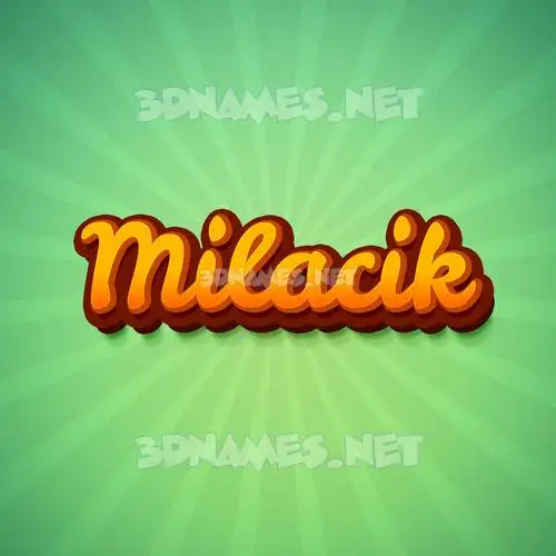 milacik in Green Rays style - 3D name wallpaper