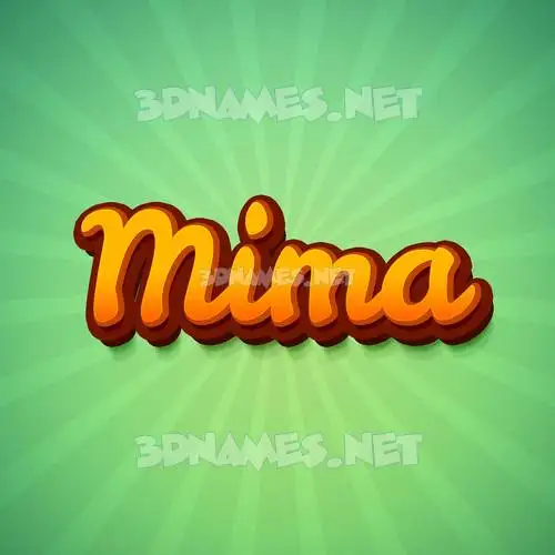mima in Green Rays style - 3D name wallpaper