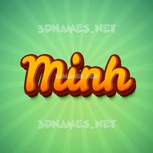 minh in Green Rays style - 3D name wallpaper