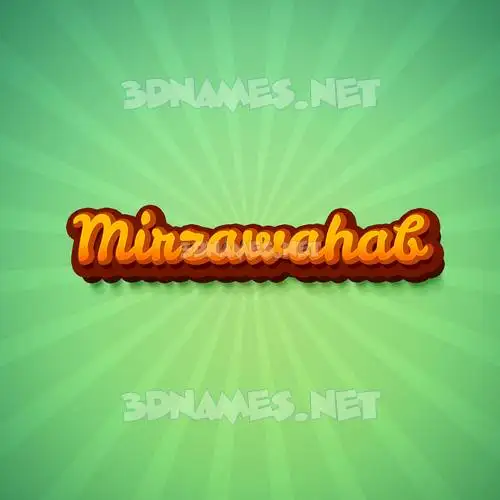 mirzawahab in Green Rays style - 3D name wallpaper