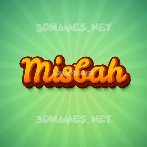 misbah in Green Rays style - 3D name wallpaper