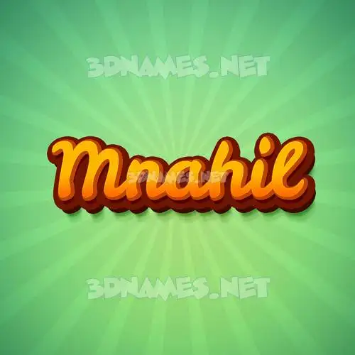 mnahil in Green Rays style - 3D name wallpaper
