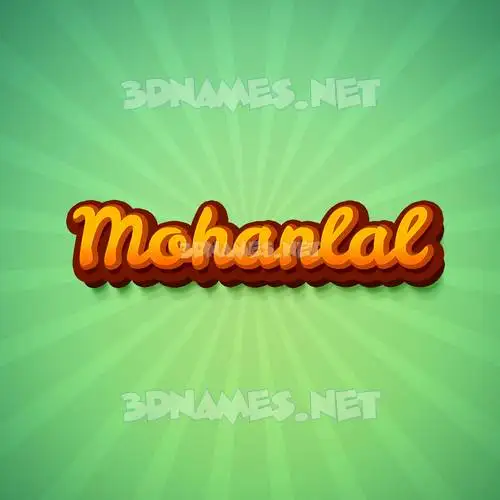 mohanlal in Green Rays style - 3D name wallpaper